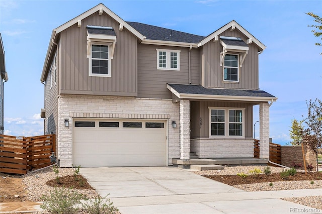 craftsman-style house with a garage