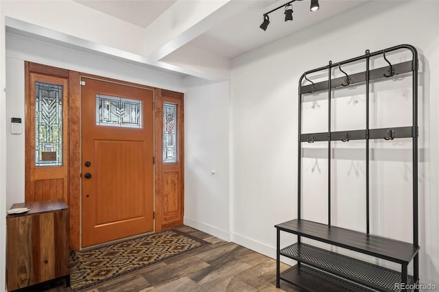 entryway featuring dark hardwood / wood-style flooring