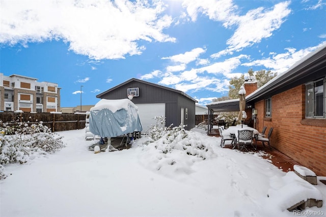 exterior space featuring a garage