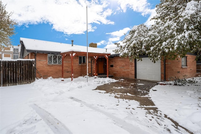 view of front of home featuring a garage