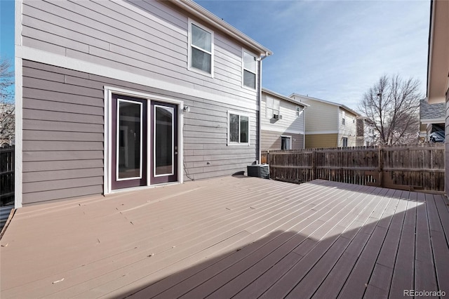 wooden deck with central AC