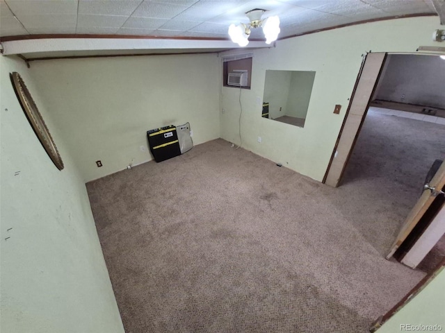 1078 Elmira St, Aurora, CO 80010 - finished below grade area with carpet and a wall mounted AC