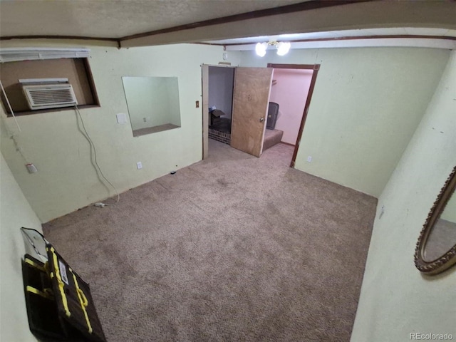 1078 Elmira St, Aurora, CO 80010 - finished basement with carpet and a wall mounted air conditioner