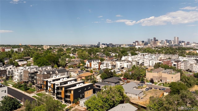 aerial view featuring a city view