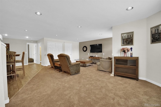3325 W 111th Loop Unit C, Westminster, CO 80031 - living area featuring light carpet and recessed lighting