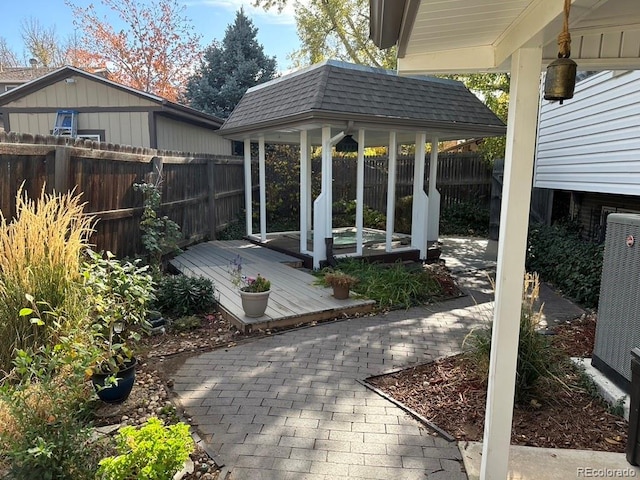 view of patio / terrace featuring central AC unit