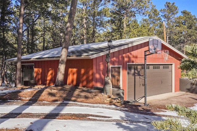 view of garage