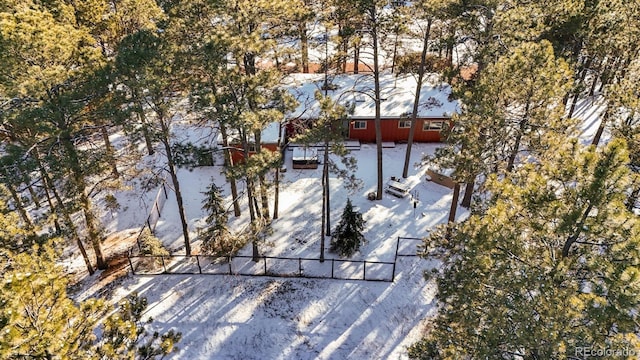 view of snowy aerial view