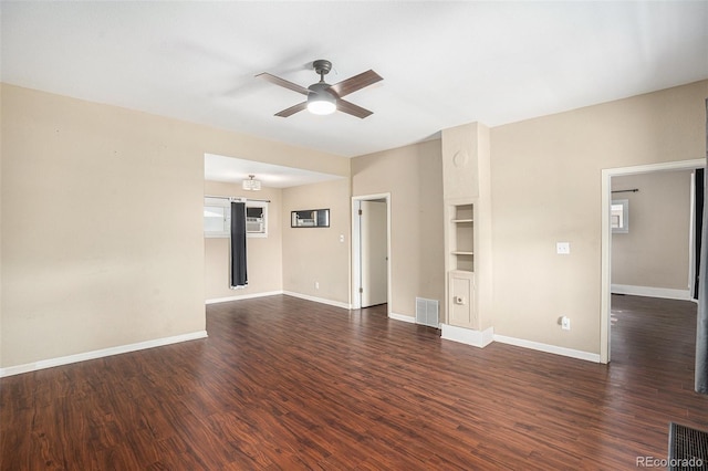 529 S Prospect St, Colorado Springs, CO 80903 - unfurnished living room with ceiling fan and dark wood-style floors