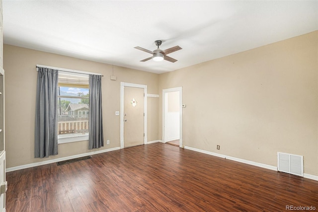 529 S Prospect St, Colorado Springs, CO 80903 - unfurnished room with ceiling fan and dark wood-style floors
