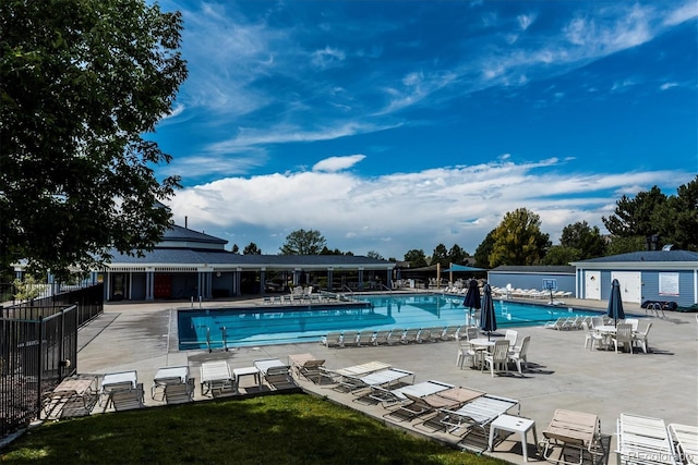 view of pool with a patio area