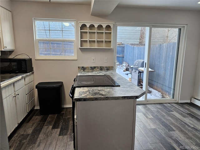 kitchen with dark wood-type flooring