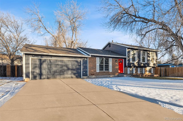 tri-level home with a garage