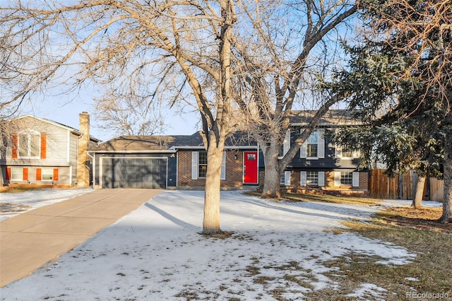 view of front facade with a garage