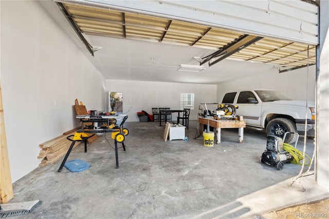 view of garage