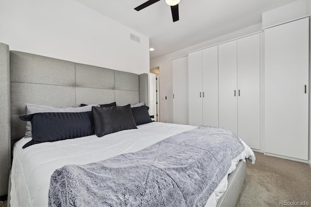 3101 W 47th Ave Unit 14, Denver, CO 80211 - carpeted bedroom featuring ceiling fan and a closet