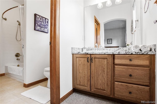 9644 S Estes Way, Littleton, CO 80127 - bathroom featuring vanity, bathing tub / shower combination, and tile patterned floors