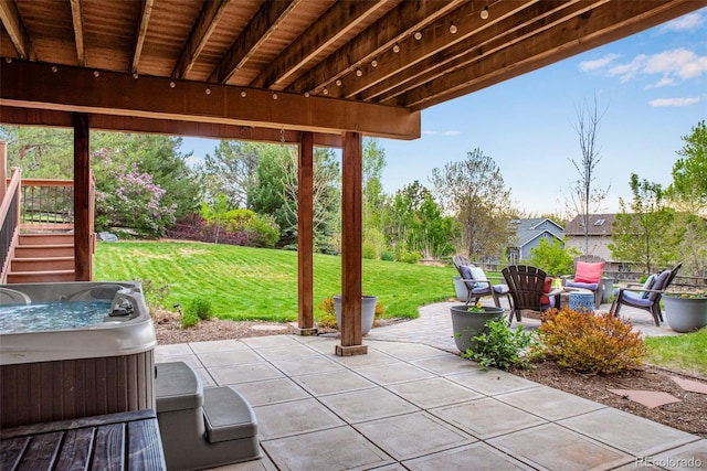 9980 Newton Ct, Westminster, CO 80031 - view of patio featuring a hot tub