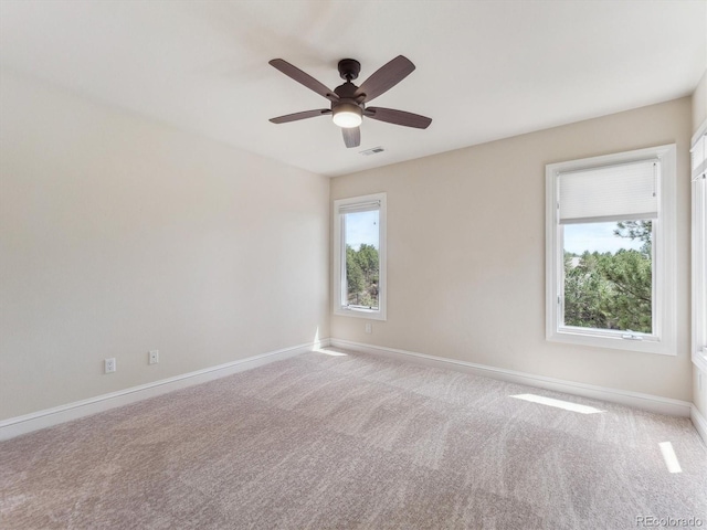 902 Anaconda Ct, Castle Rock, CO 80108 - carpeted spare room featuring visible vents, baseboards, and ceiling fan