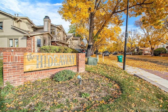 view of community sign