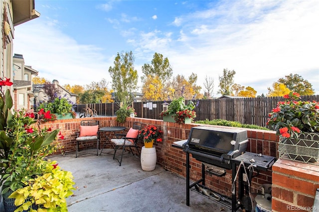 view of patio / terrace with area for grilling