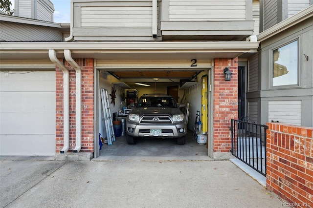 view of garage