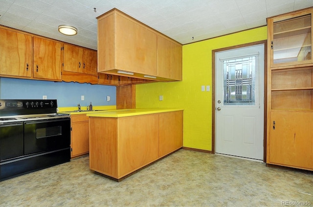 kitchen with electric range and sink