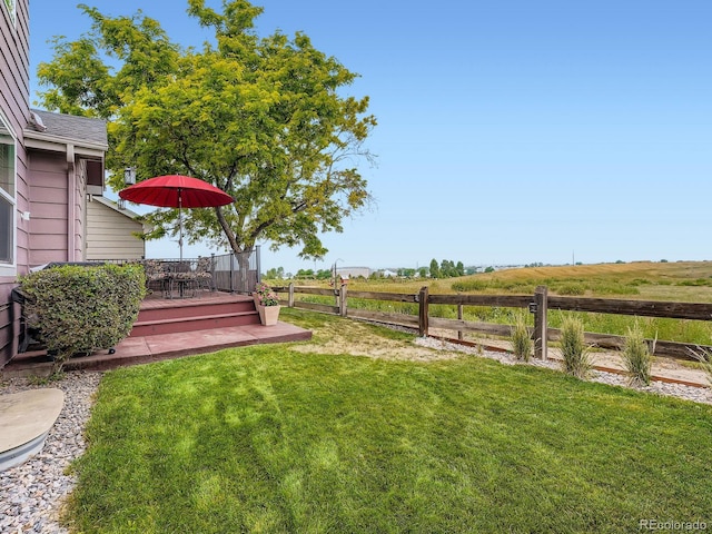 3691 Bucknell Dr, Highlands Ranch, CO 80129 - view of yard featuring a wooden deck