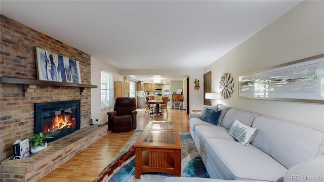 7865 S Lafayette Ct, Centennial, CO 80122 - living area featuring wood finished floors and a fireplace