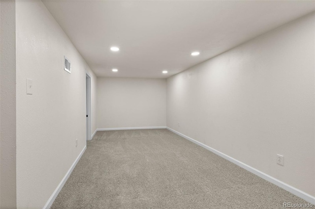 7555 E 22nd Ave, Denver, CO 80207 - spare room with recessed lighting, light colored carpet, and baseboards
