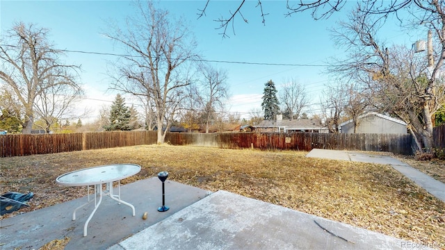 view of yard with a patio area