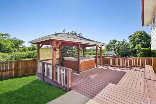 1791 S Laredo St, Aurora, CO 80017 - deck featuring a hot tub and a gazebo