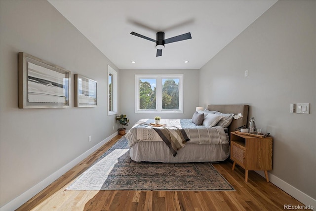 5838 S Louthan St, Littleton, CO 80120 - bedroom with wood finished floors, a ceiling fan, and recessed lighting