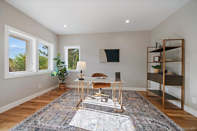 5838 S Louthan St, Littleton, CO 80120 - office area with wood finished floors and recessed lighting