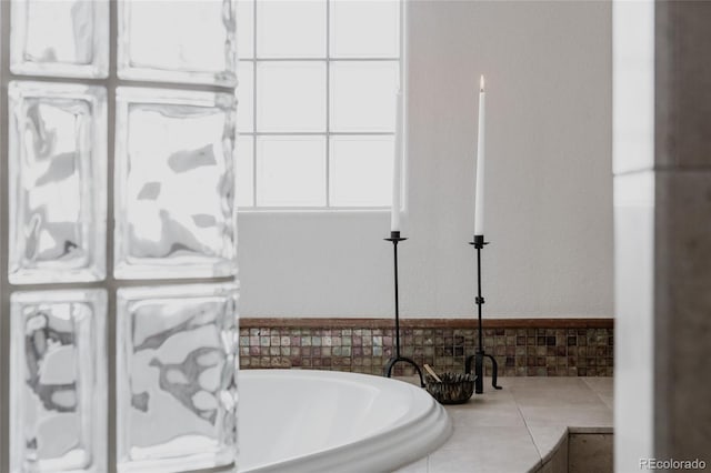 bathroom with a washtub