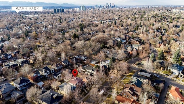 drone / aerial view with a residential view