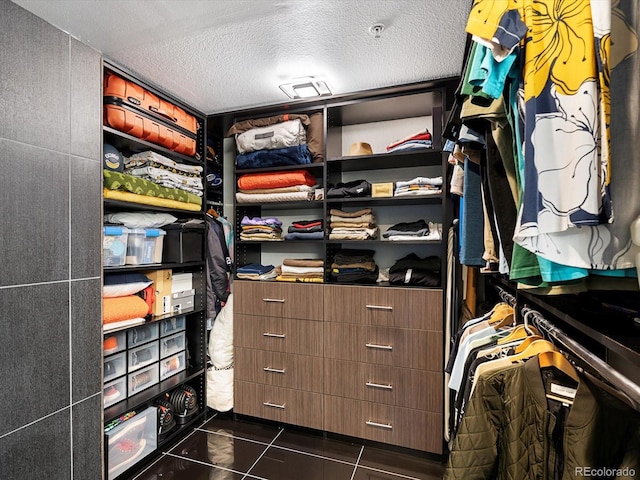 1747 N Pearl St Unit 306, Denver, CO 80203 - walk in closet featuring dark tile patterned floors
