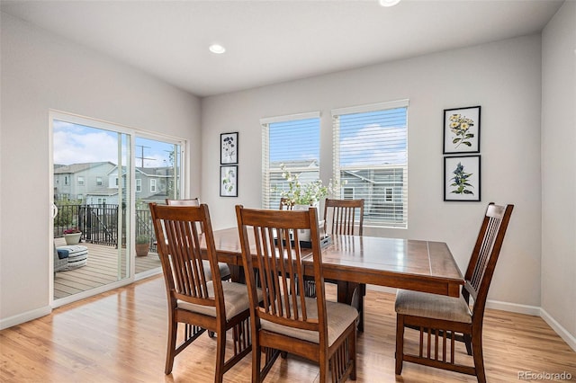 dining room featuring light hardwood / wood-style flooring