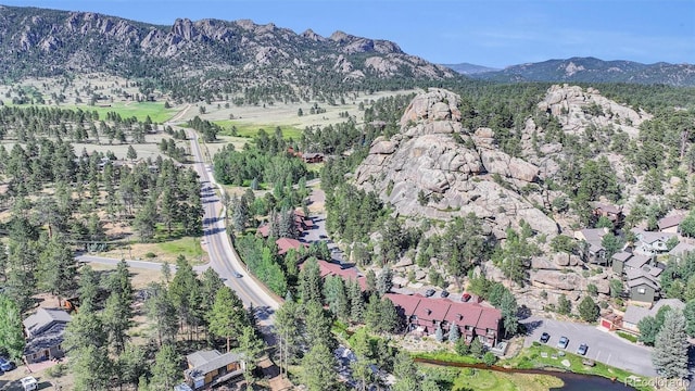620 Macgregor Ave Unit 11, Estes Park, CO 80517 - aerial view of property and surrounding area with a mountain backdrop