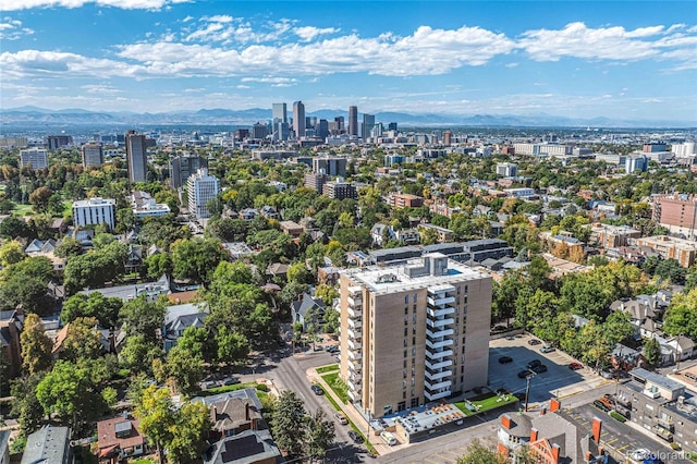 1260 York St Unit 105, Denver, CO 80206 - birds eye view of property featuring a city view and a mountain view