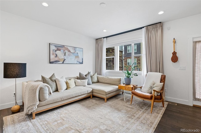 living room featuring hardwood / wood-style floors