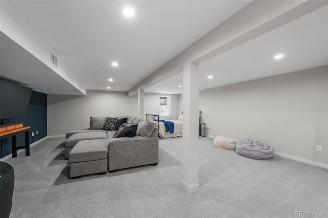 10743 W Turtle Mtn, Littleton, CO 80127 - living area with carpet floors, recessed lighting, and baseboards