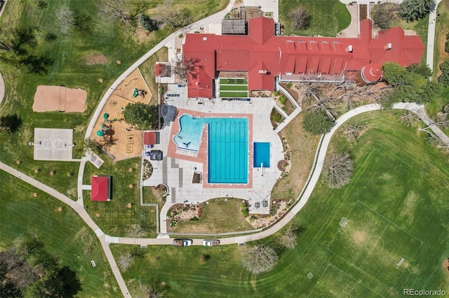 10743 W Turtle Mtn, Littleton, CO 80127 - drone / aerial view of a pool