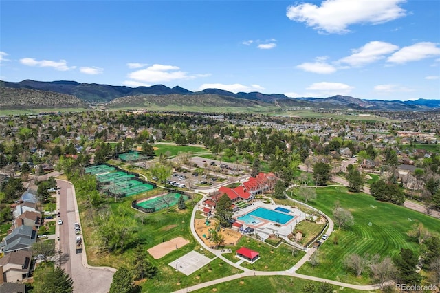 10743 W Turtle Mtn, Littleton, CO 80127 - bird's eye view of a pool and mountains