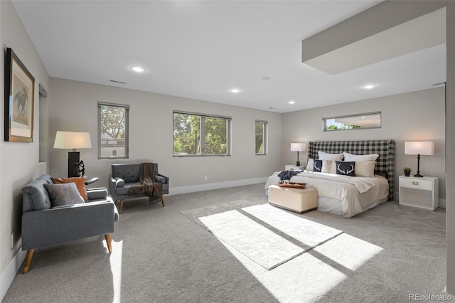 2523 N Humboldt St, Denver, CO 80205 - bedroom with light carpet and recessed lighting