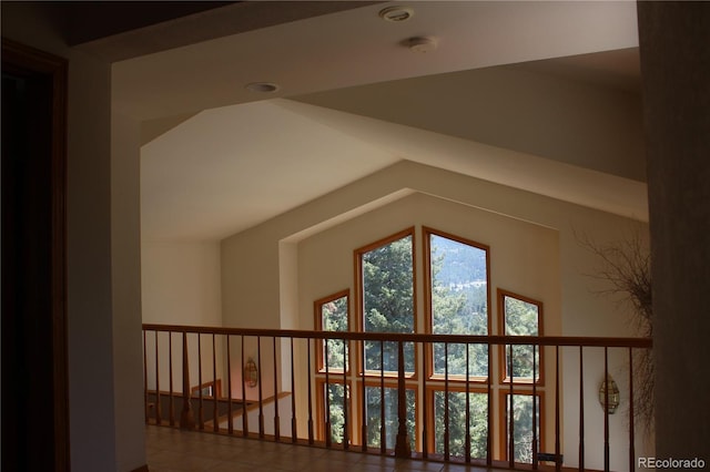 additional living space with tile patterned floors and recessed lighting