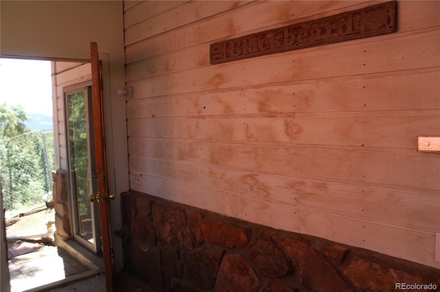 interior details with wooden walls