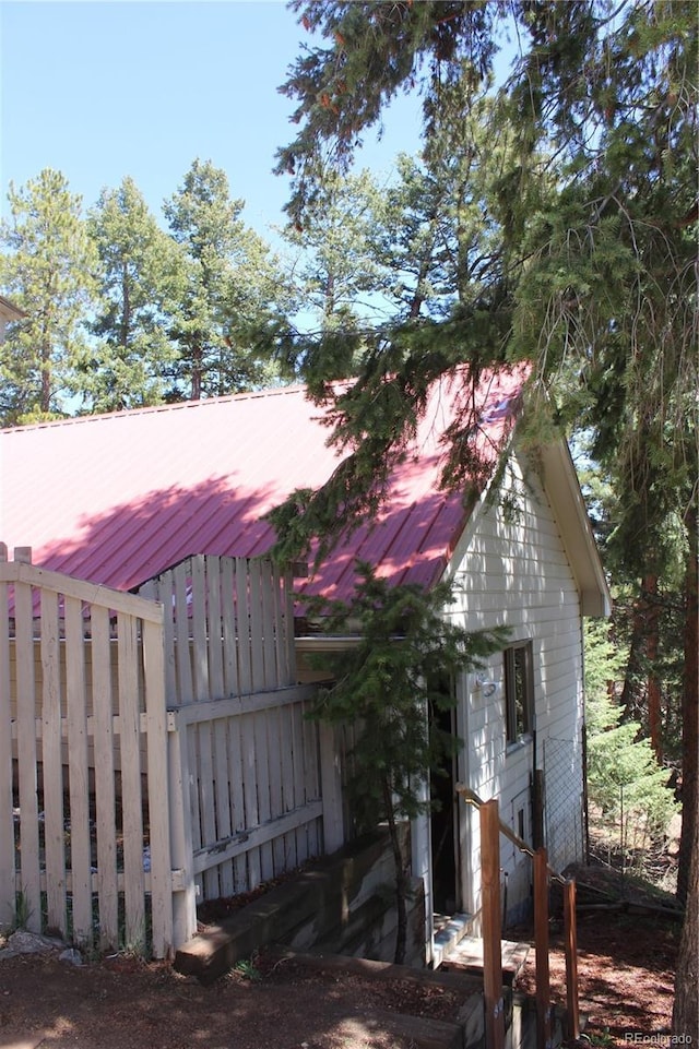 exterior space featuring fence