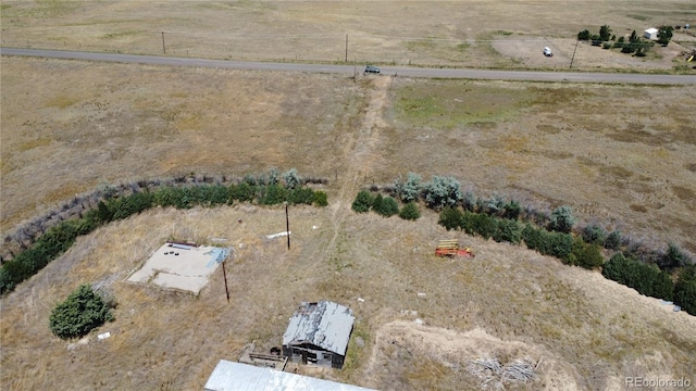 drone / aerial view with a rural view