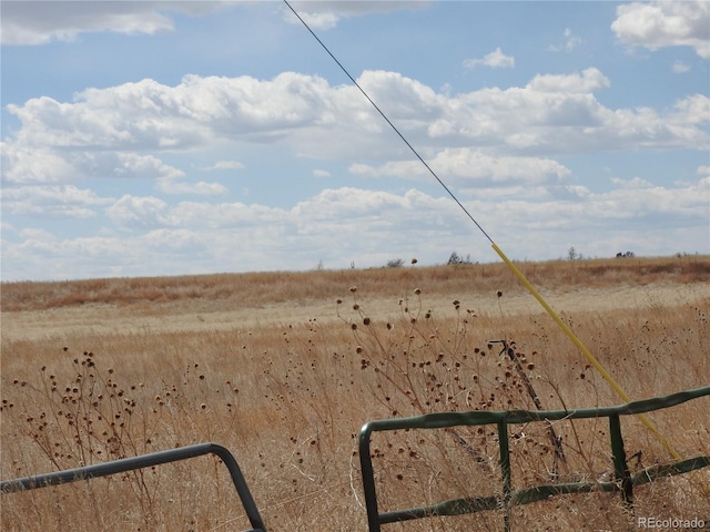 view of yard with a rural view